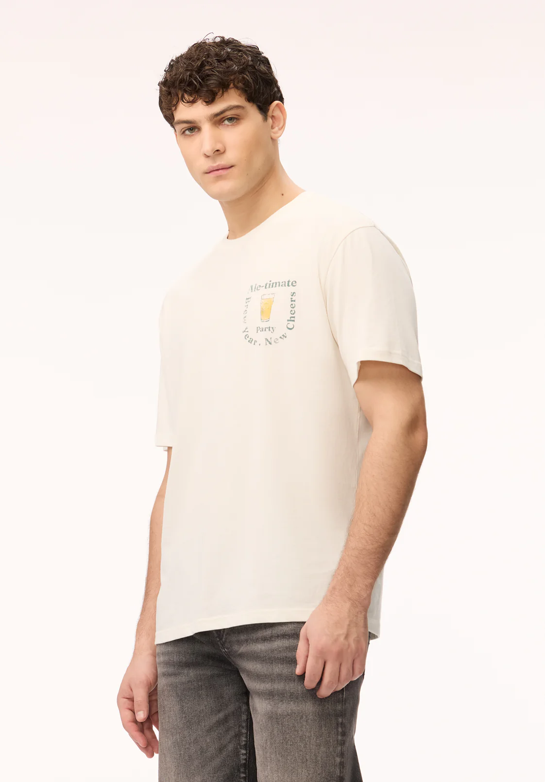 Tebrew Men's Graphic Tee, Milk - BM24818 - Image 3