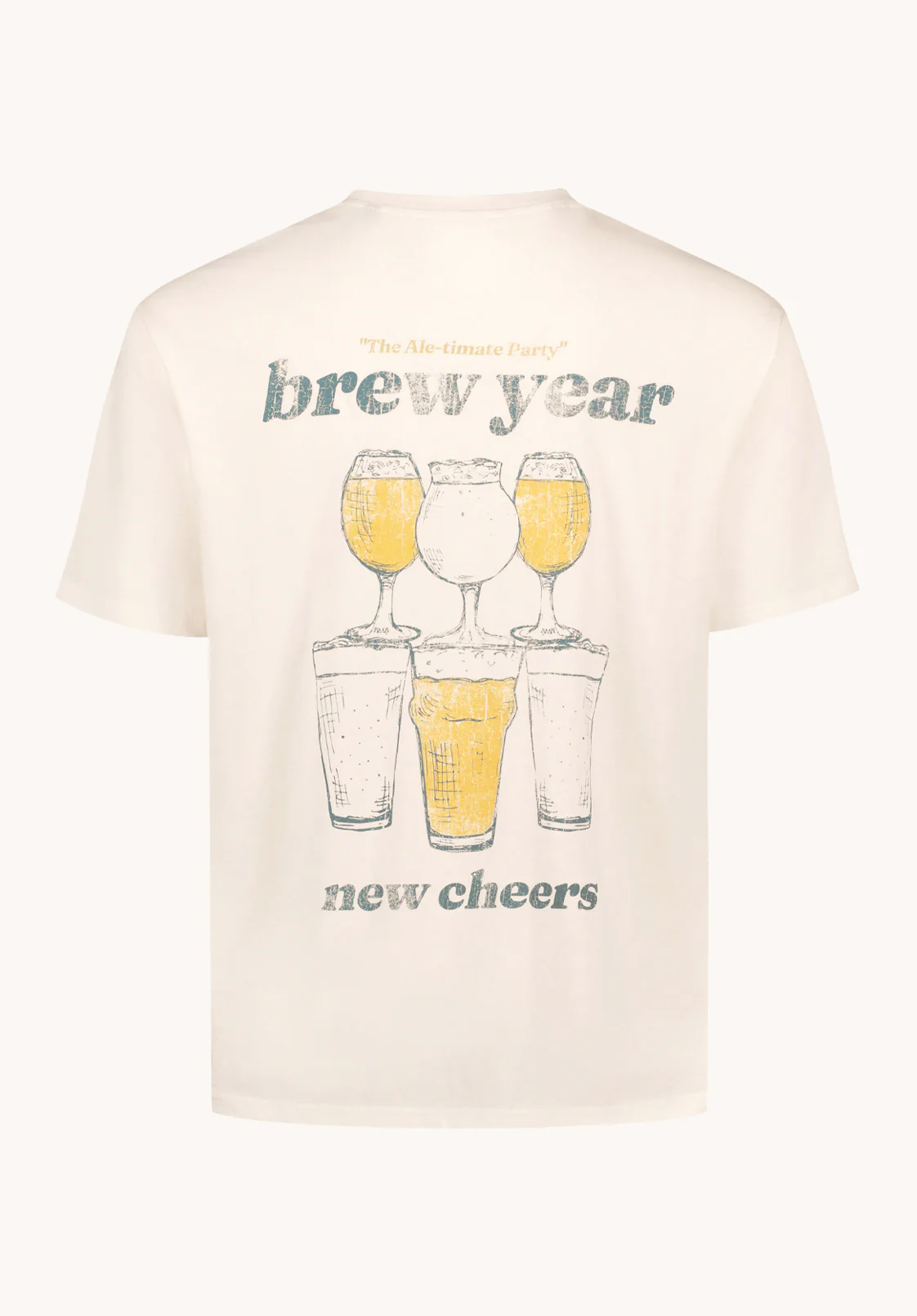Tebrew Men's Graphic Tee, Milk - BM24818 - Image 7