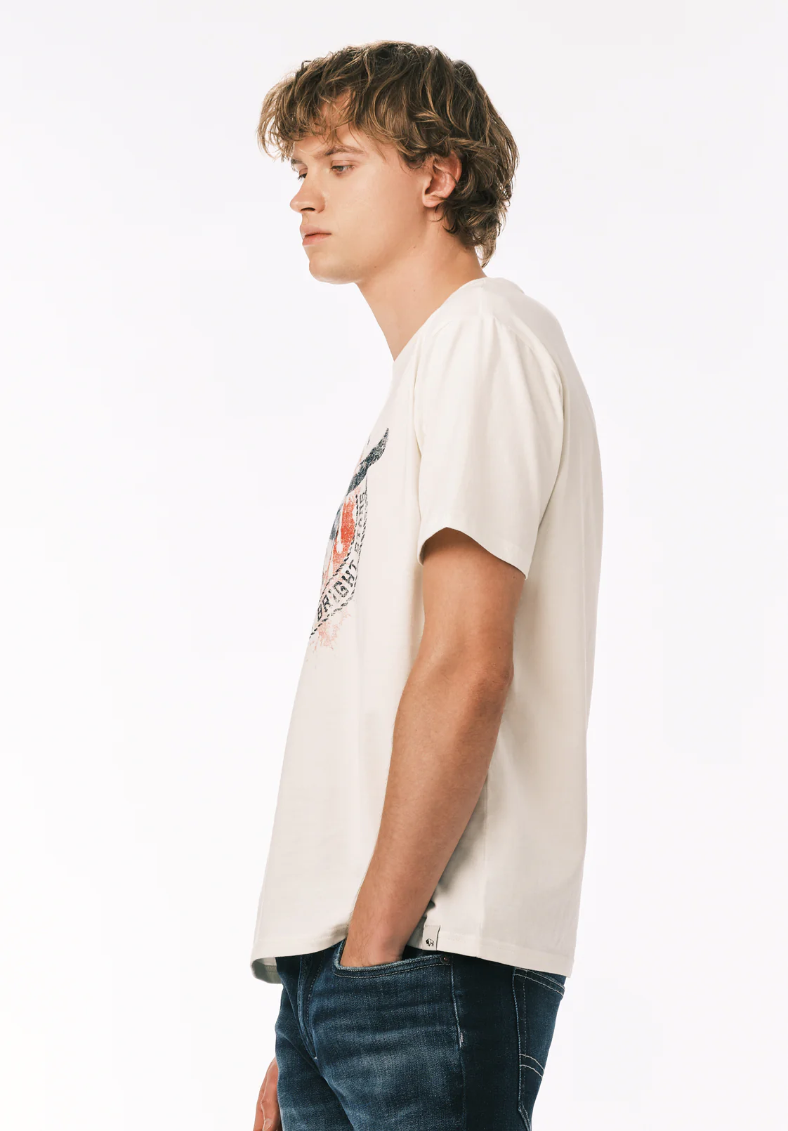 Texon Men's Americana Graphic Tee, Milk - BM24865 - Image 3