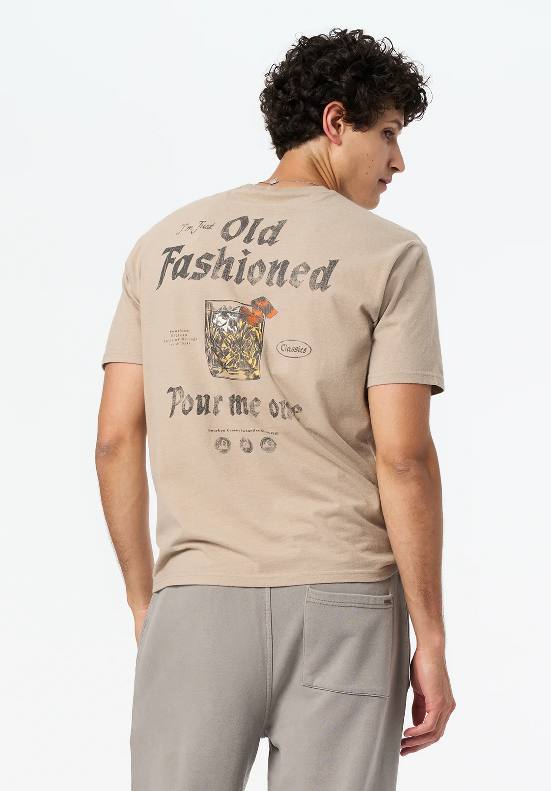 Thayer Men's Old Fashioned Cocktail Print Graphic Tee, Tuffet - BM24705 - Image 2