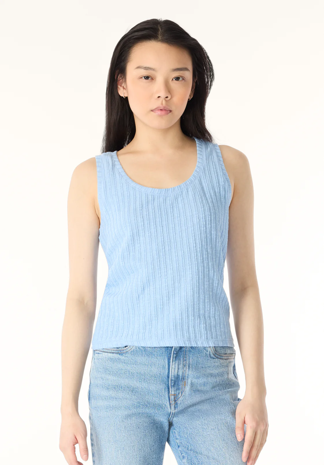 Thurryn Women's Rib Knit Tank Top, Placid Blue - KT0192P - Image 2