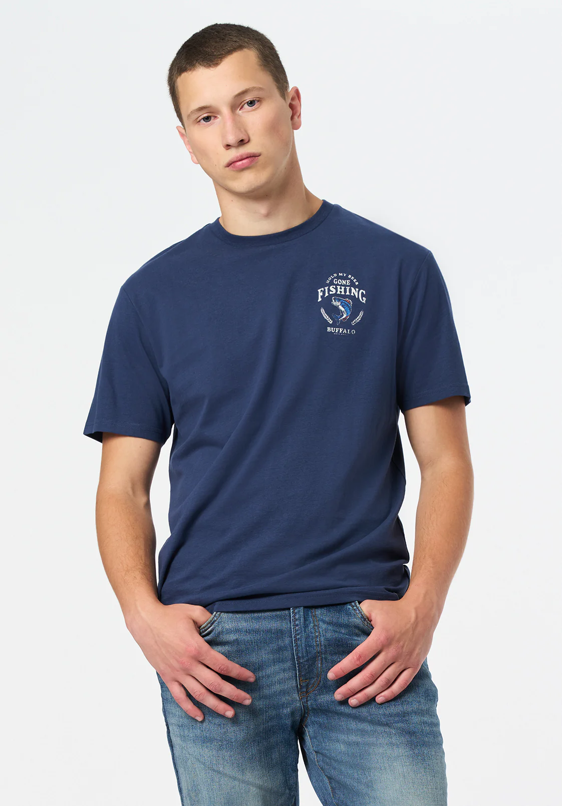 Tiernan Men's Beer And Fishing Print Graphic Tee, Whale - BM24706 - Image 3