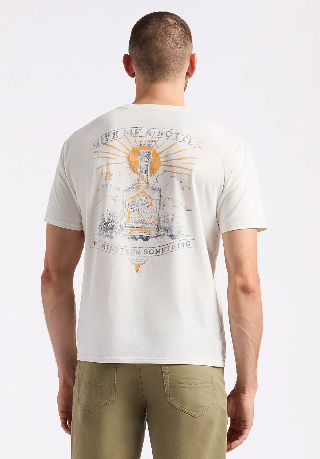Tinglev Men's Tequila Print Graphic Tee, Milk - BM24636 - Image 2
