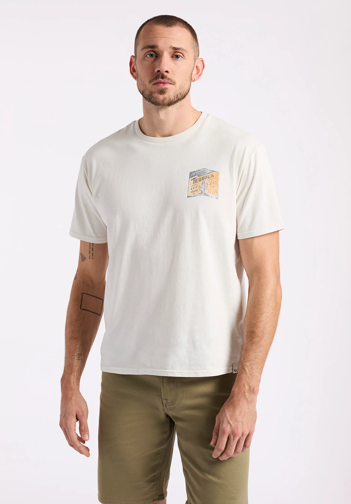 Tinglev Men's Tequila Print Graphic Tee, Milk - BM24636 - Image 3