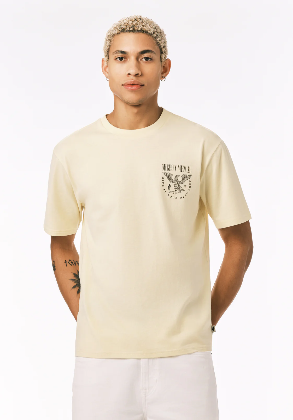 Tirvo Men's Vintage Eagle Print Graphic Tee, Anise Flower - BM24838 - Image 3