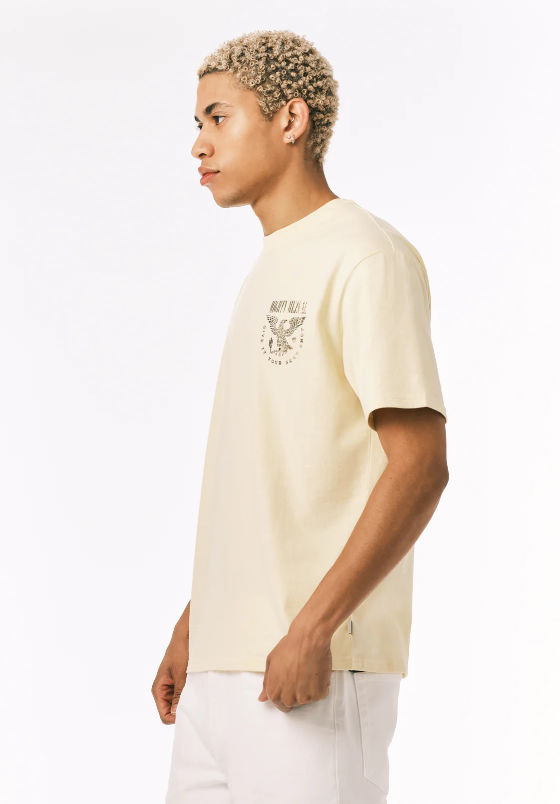 Tirvo Men's Vintage Eagle Print Graphic Tee, Anise Flower - BM24838 - Image 4