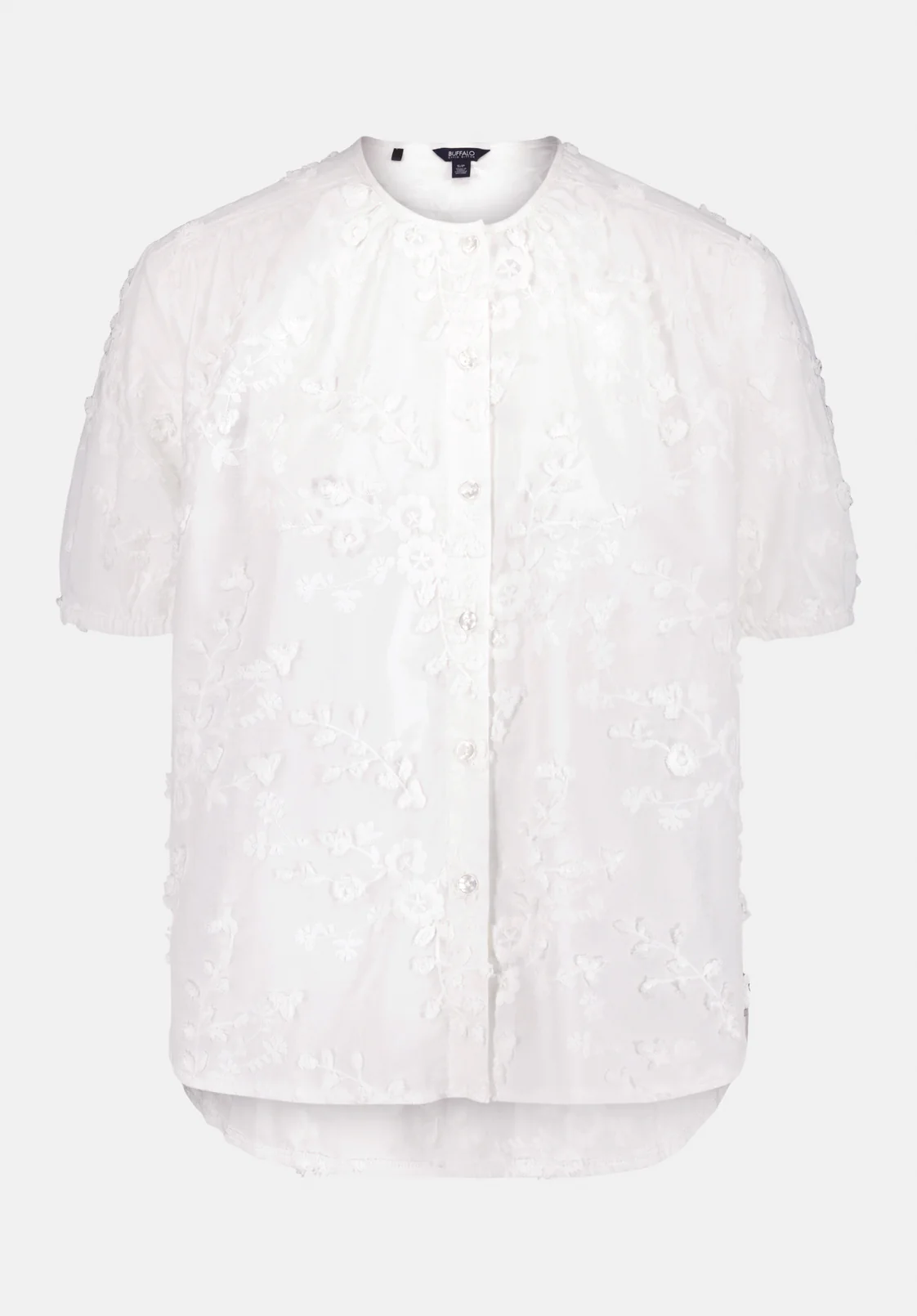 Titha Women's Short Sleeve Embroidered Blouse, White - WT0209 - Image 5