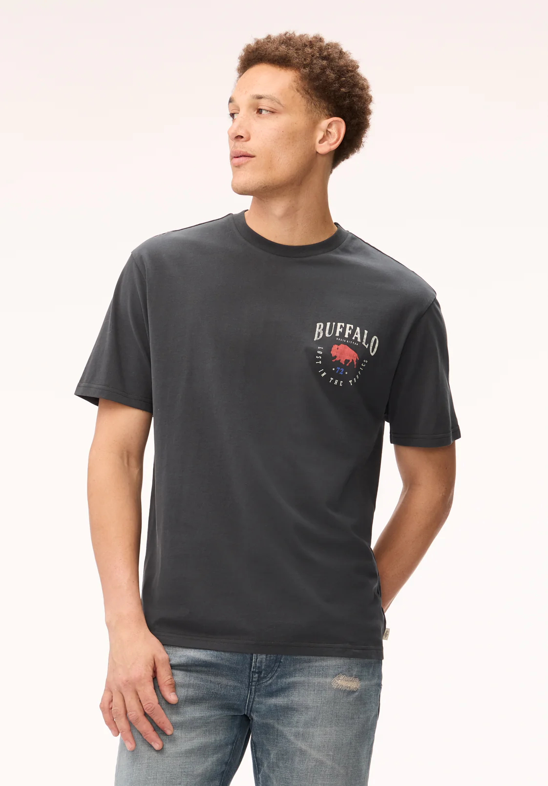 Tiver Men's Vintage Buffalo Graphic Tee, Black - BM24889 - Image 4