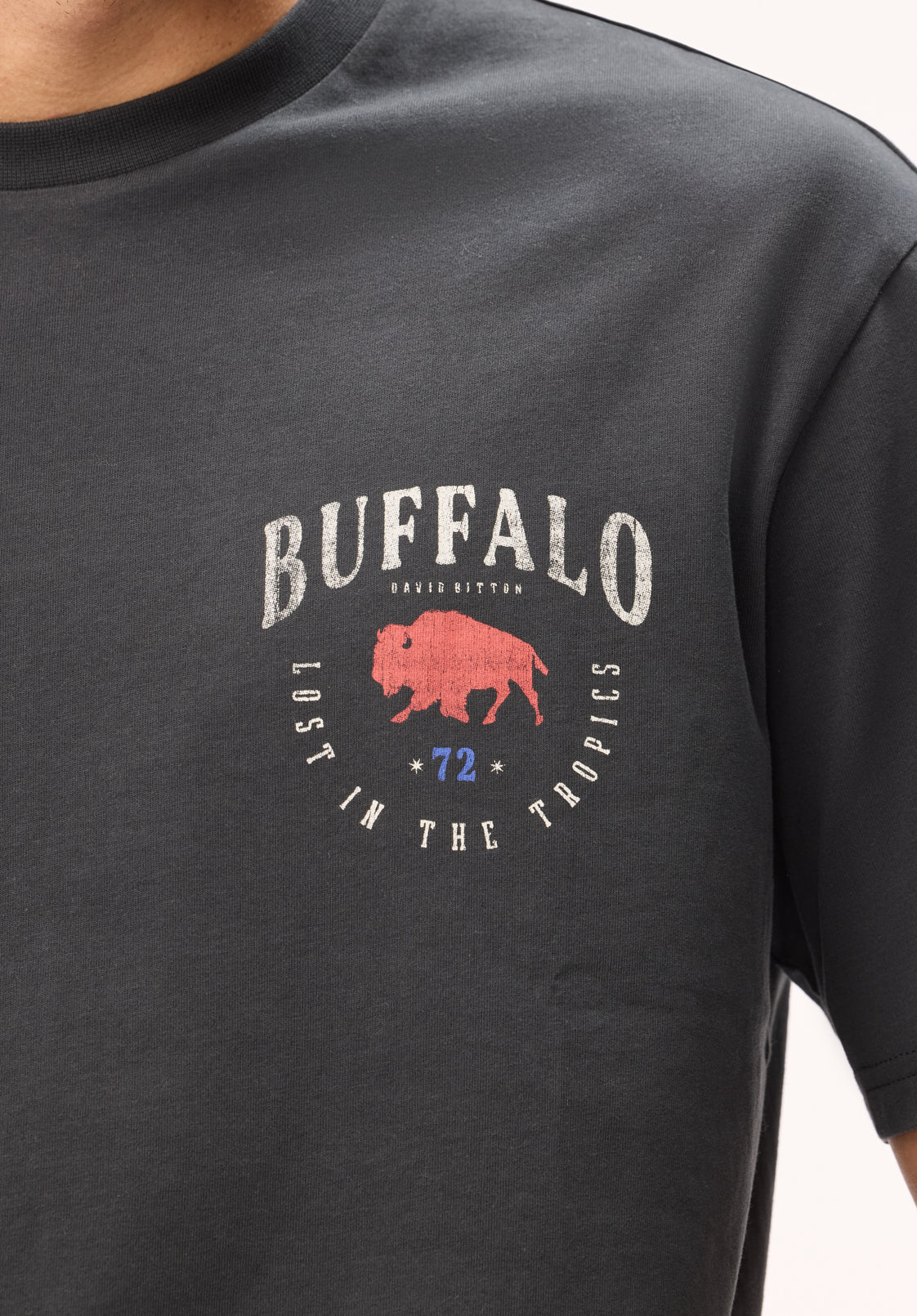 Tiver Men's Vintage Buffalo Graphic Tee, Black - BM24889 - Image 5