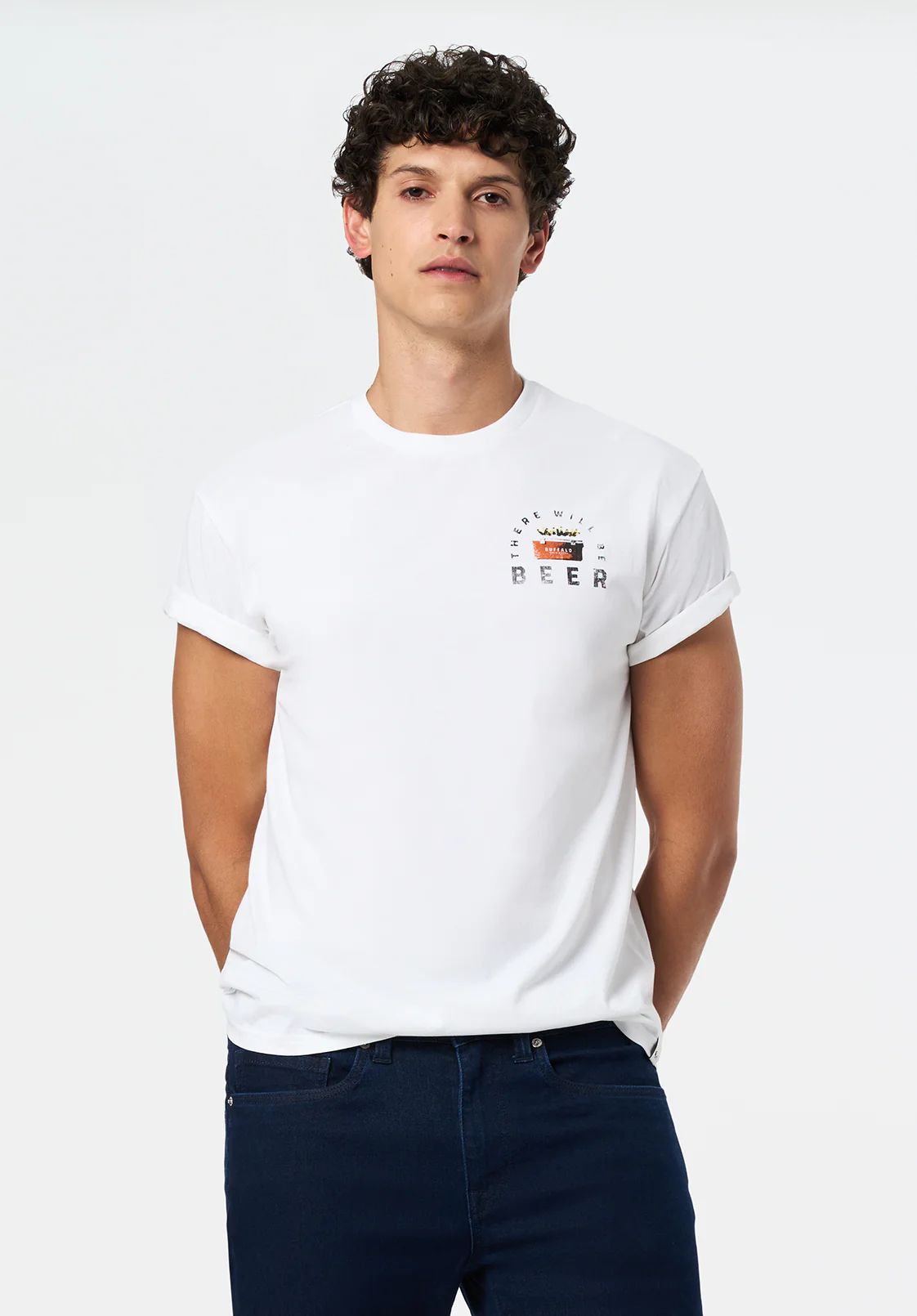 Tobin Men's Truck And Beer Print Graphic Tee, Optic White - BM24703 - Image 3