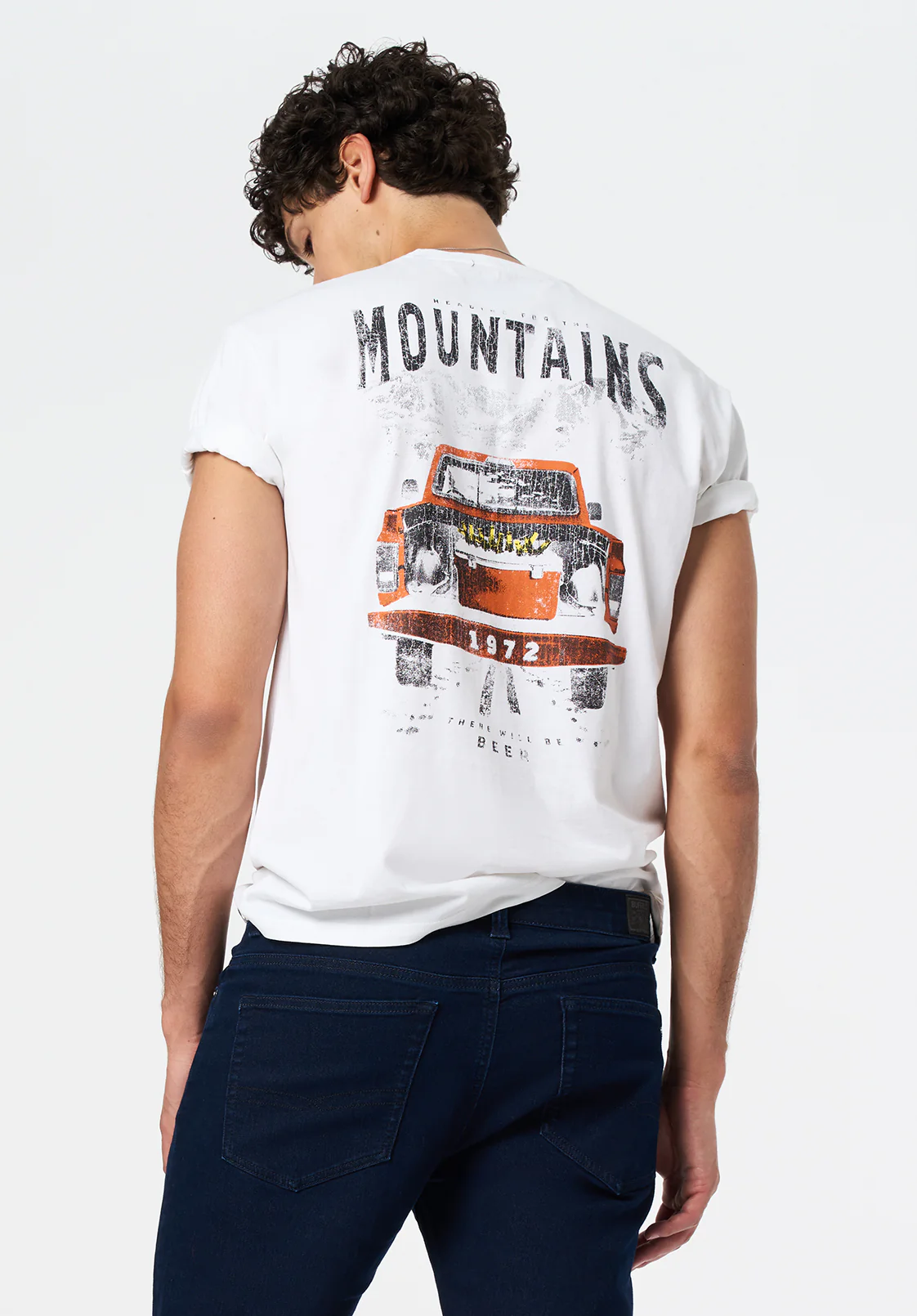 Tobin Men's Truck And Beer Print Graphic Tee, Optic White - BM24703 - Image 4