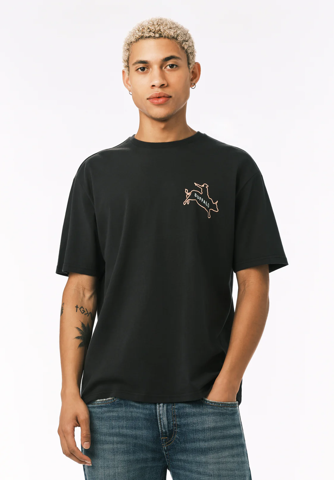 Tovax Men's Western Print Graphic Tee, Black - BM24833 - Image 2