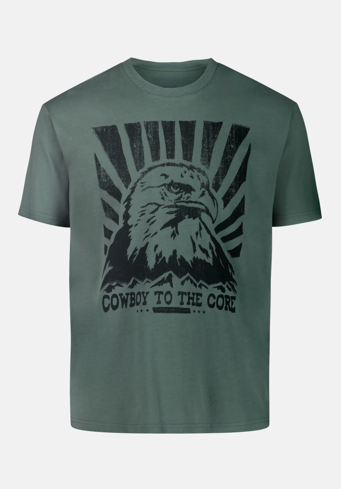 Trelan Men's Eagle Print Graphic Tee, Dark Forest - BM24725 - Image 5