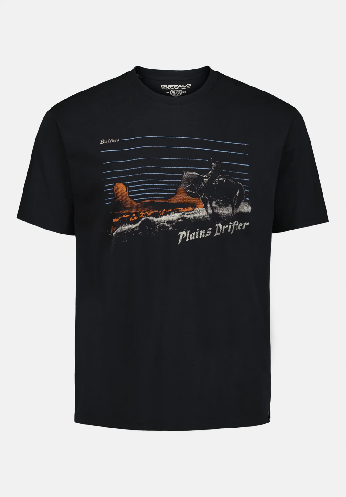 Trystan Men's Plains Drifter Print Graphic Tee, Black - BM24704 - Image 4