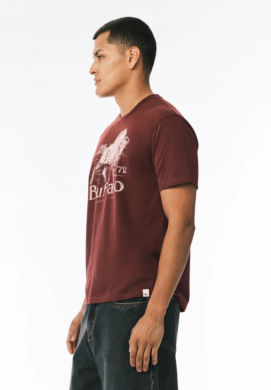 Turbaco Men's Buffalo Print Graphic Tee, Decadent Chocolate - BM24822 - Image 3