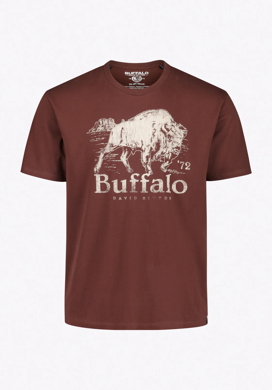 Turbaco Men's Buffalo Print Graphic Tee, Decadent Chocolate - BM24822 - Image 5