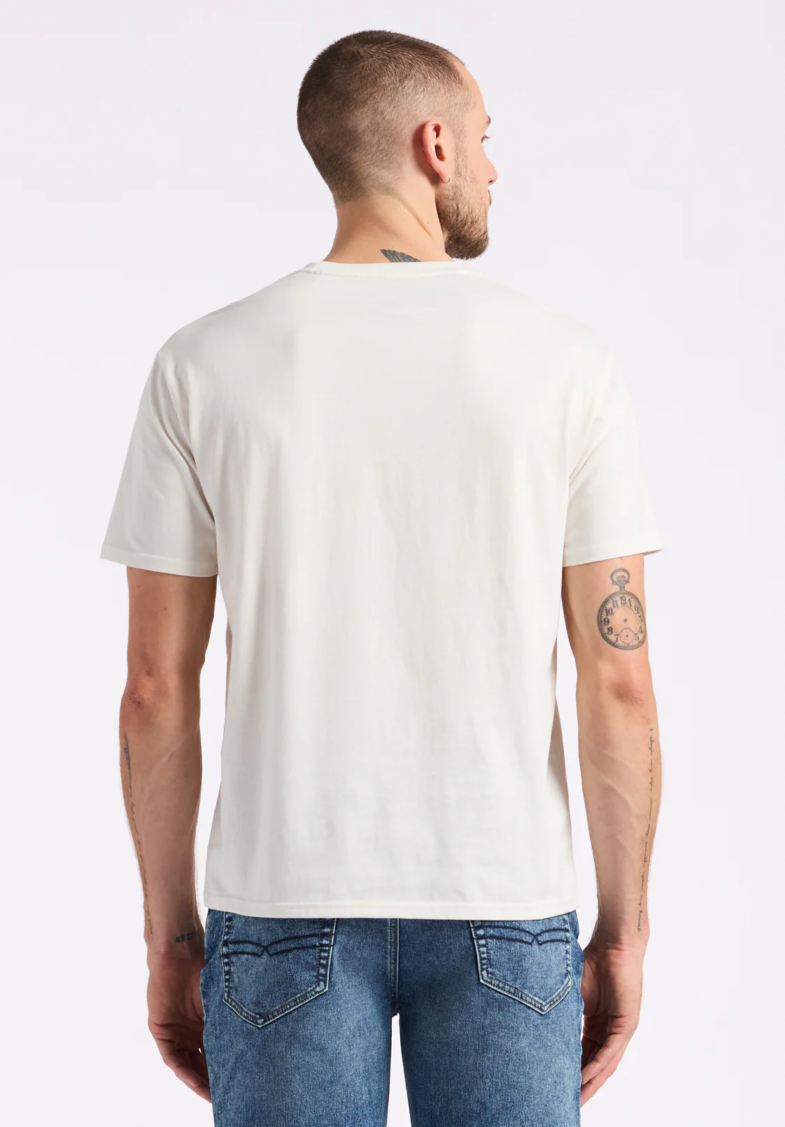 Tusaf Men's American Flag Print Graphic Tee, Milk - BM24648 - Image 4