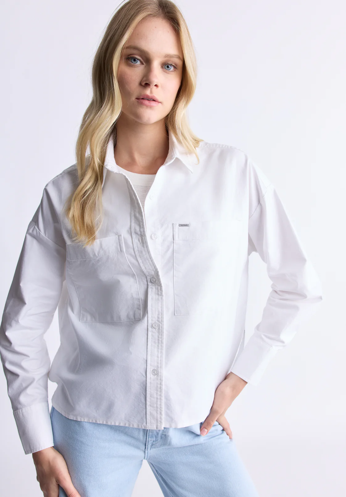 Twyla Women's Boxy Shirt, White - WT0170H - Image 2