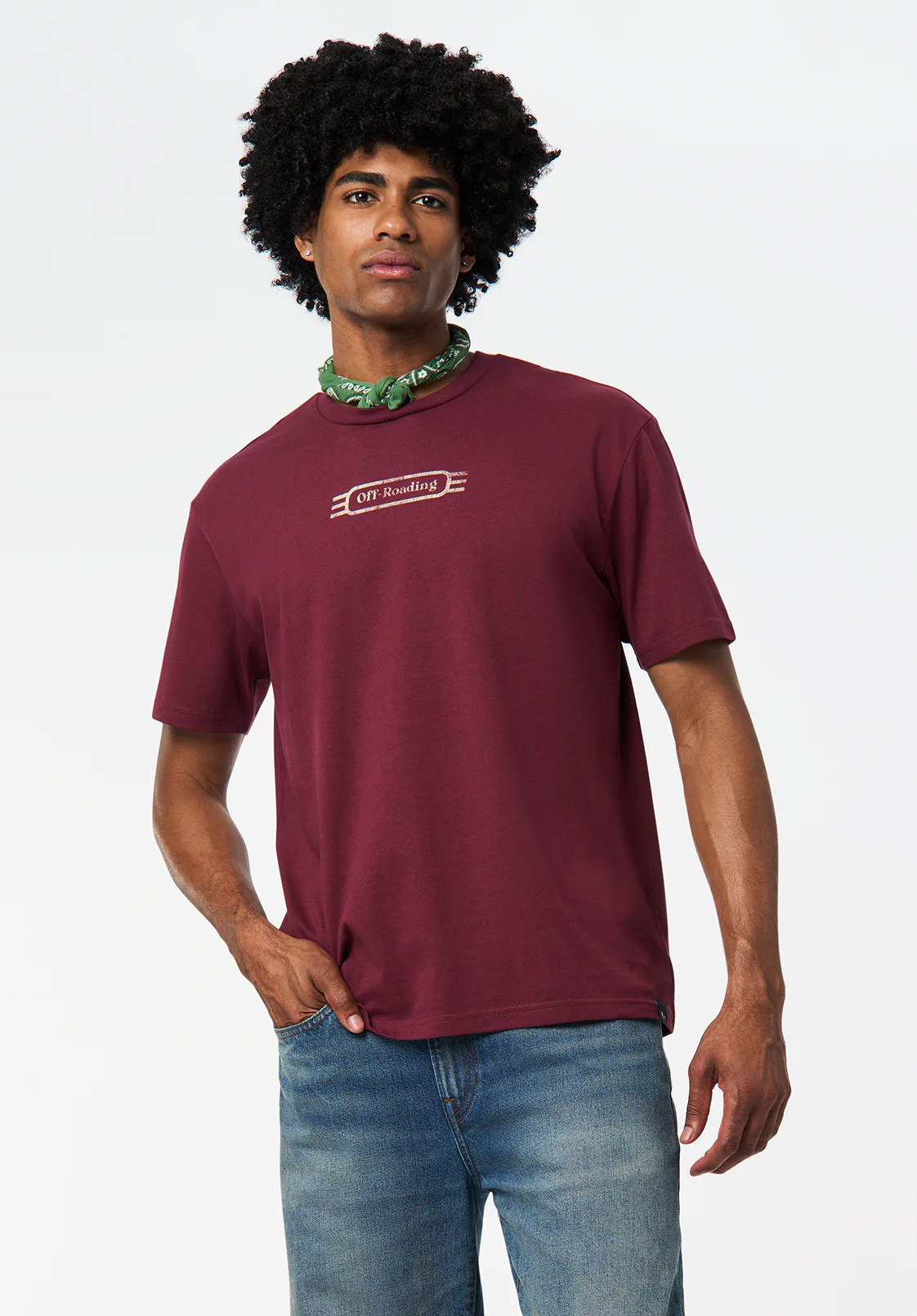 Tymon Men's 4Wheels Print Graphic Tee, Maroon Banner - BM24717 - Image 3