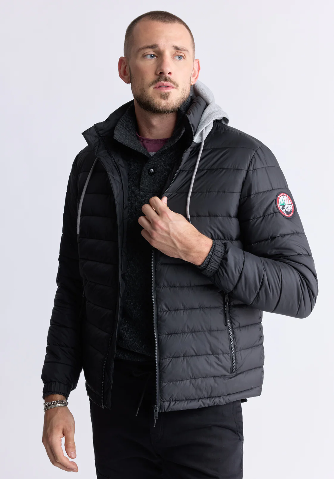 Vince Men's Quilted Zip-Up Jacket, Black - OBMFE003 - Image 3