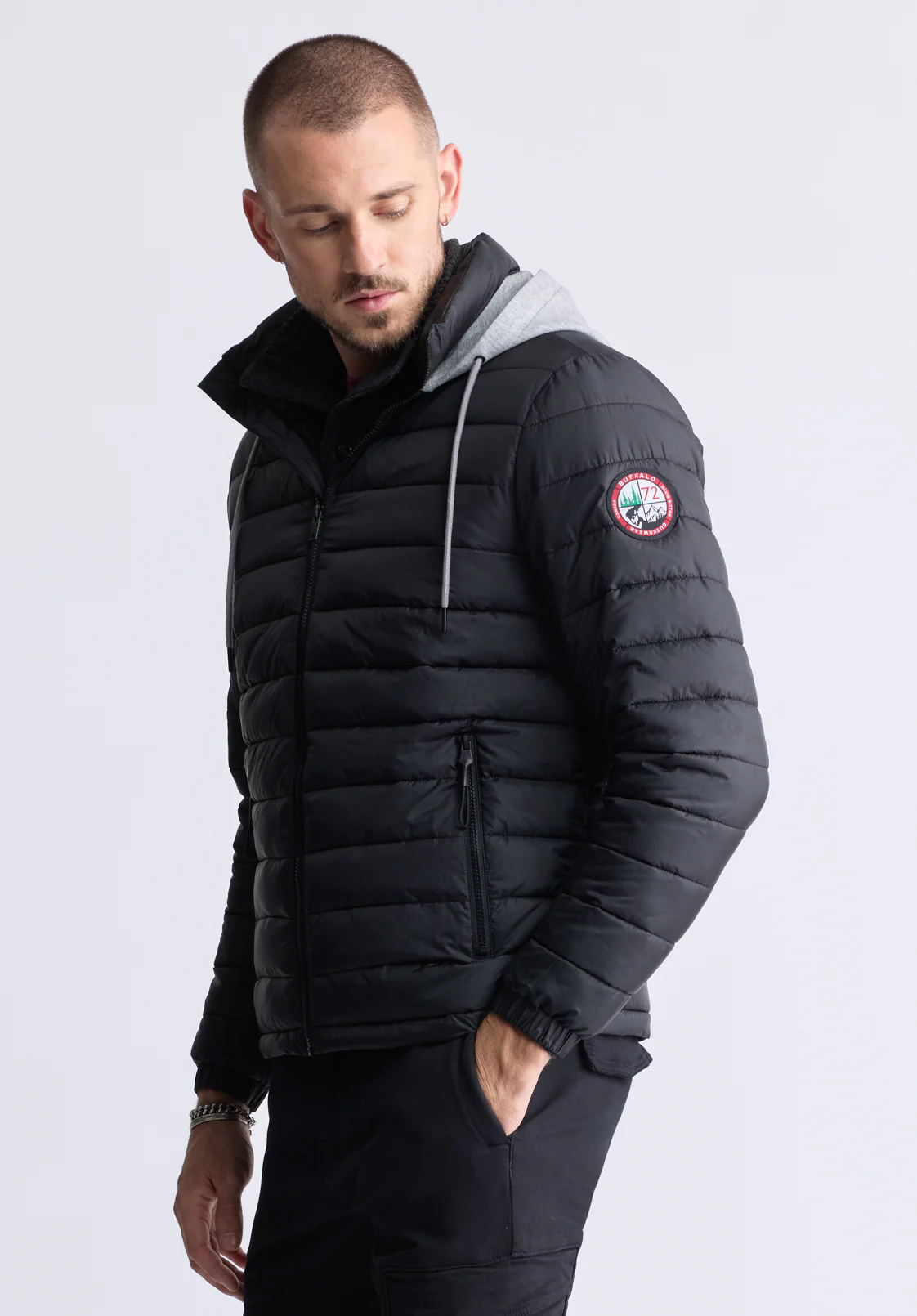 Vince Men's Quilted Zip-Up Jacket, Black - OBMFE003 - Image 4
