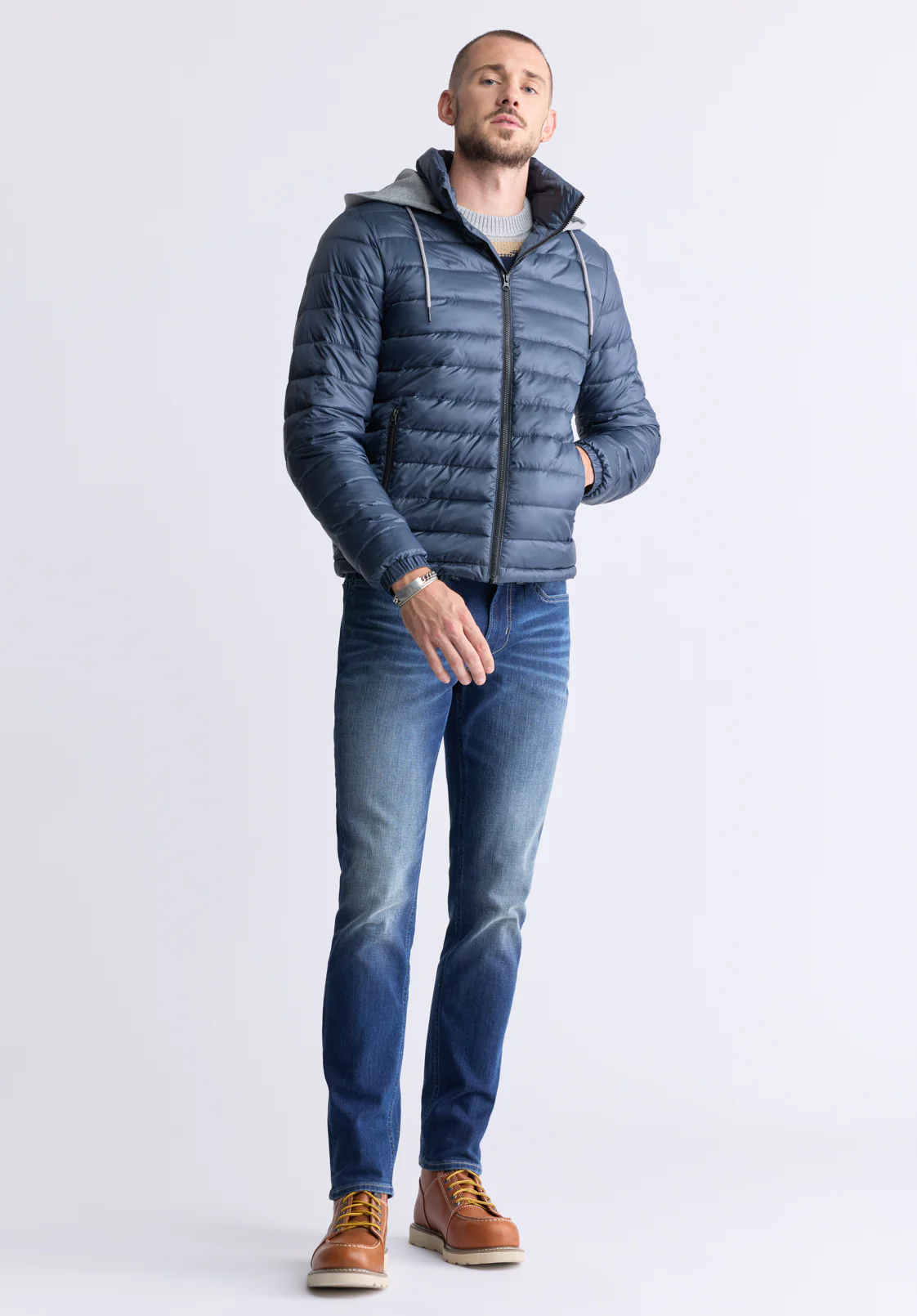 Vince Men's Quilted Zip-Up Jacket, Navy - OBMFE003
