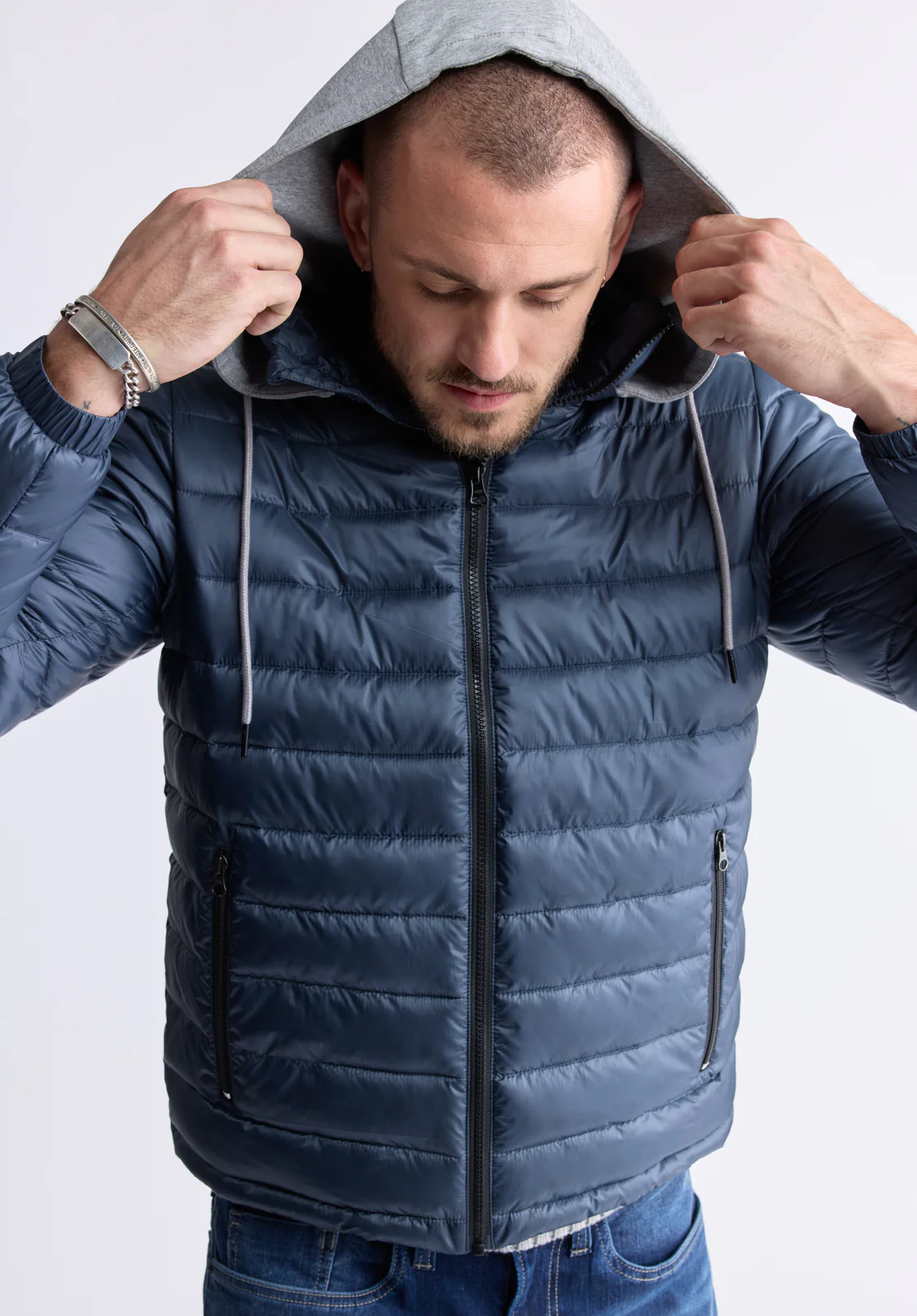 Vince Men's Quilted Zip-Up Jacket, Navy - OBMFE003 - Image 2