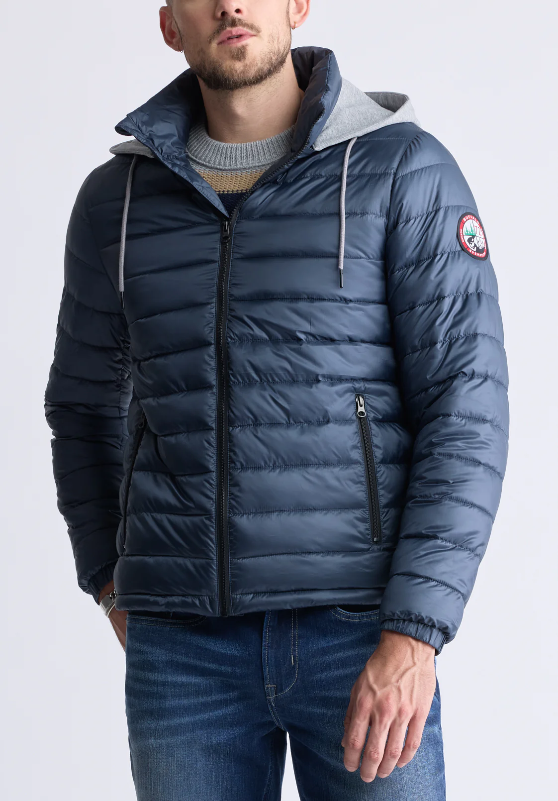 Vince Men's Quilted Zip-Up Jacket, Navy - OBMFE003 - Image 3