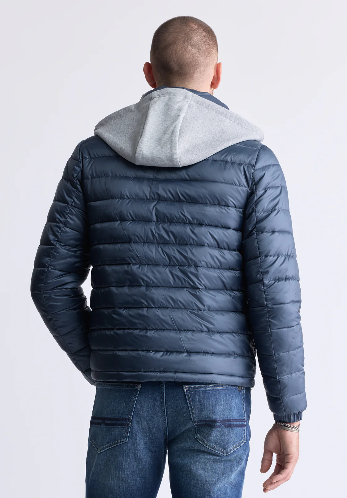 Vince Men's Quilted Zip-Up Jacket, Navy - OBMFE003 - Image 5