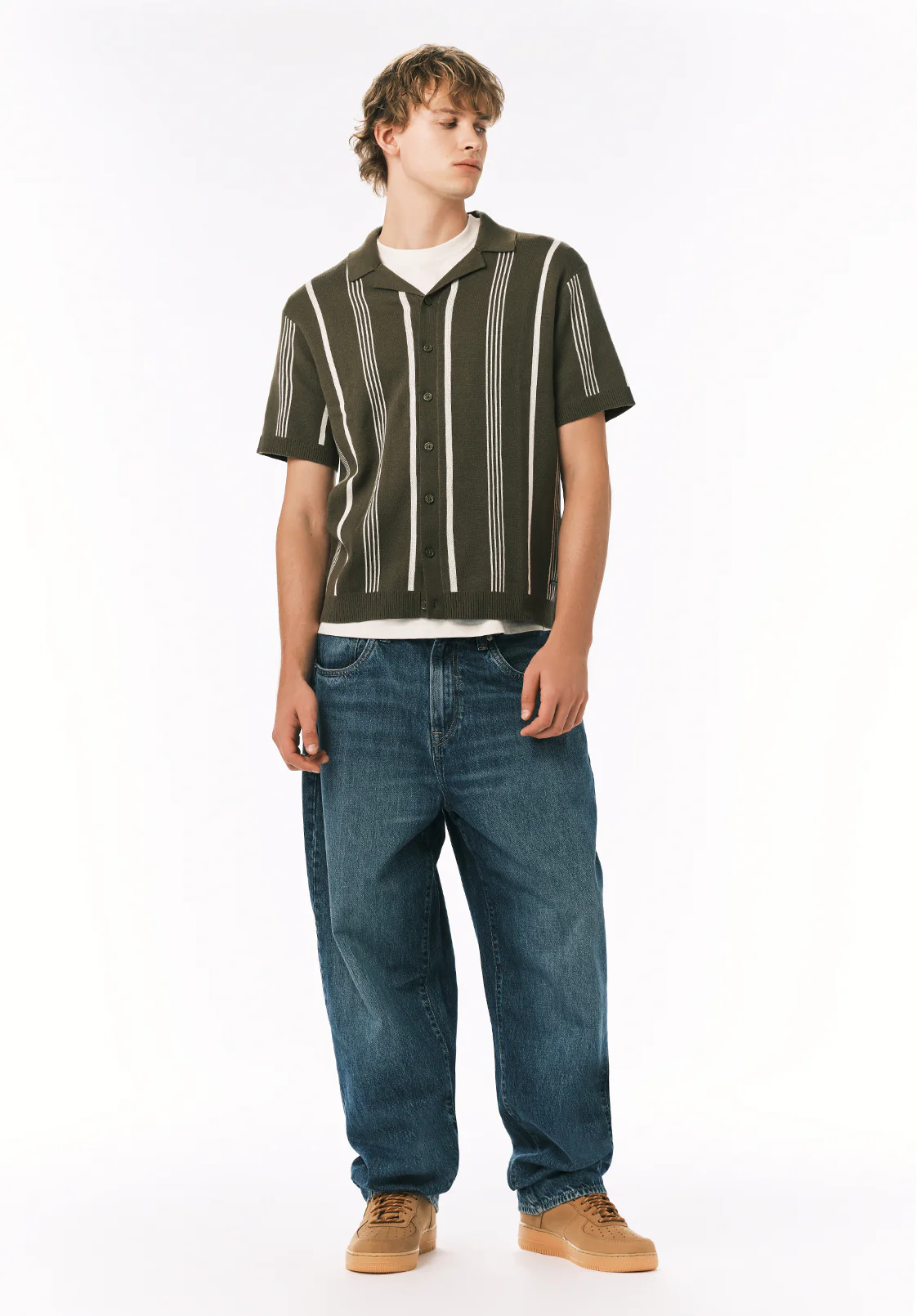 Waldir Men's Short Sleeve Sweater Shirt, Fern - BM24787