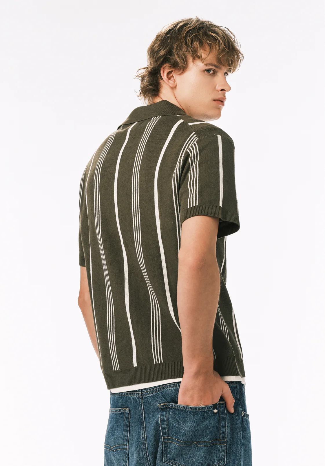 Waldir Men's Short Sleeve Sweater Shirt, Fern - BM24787 - Image 3