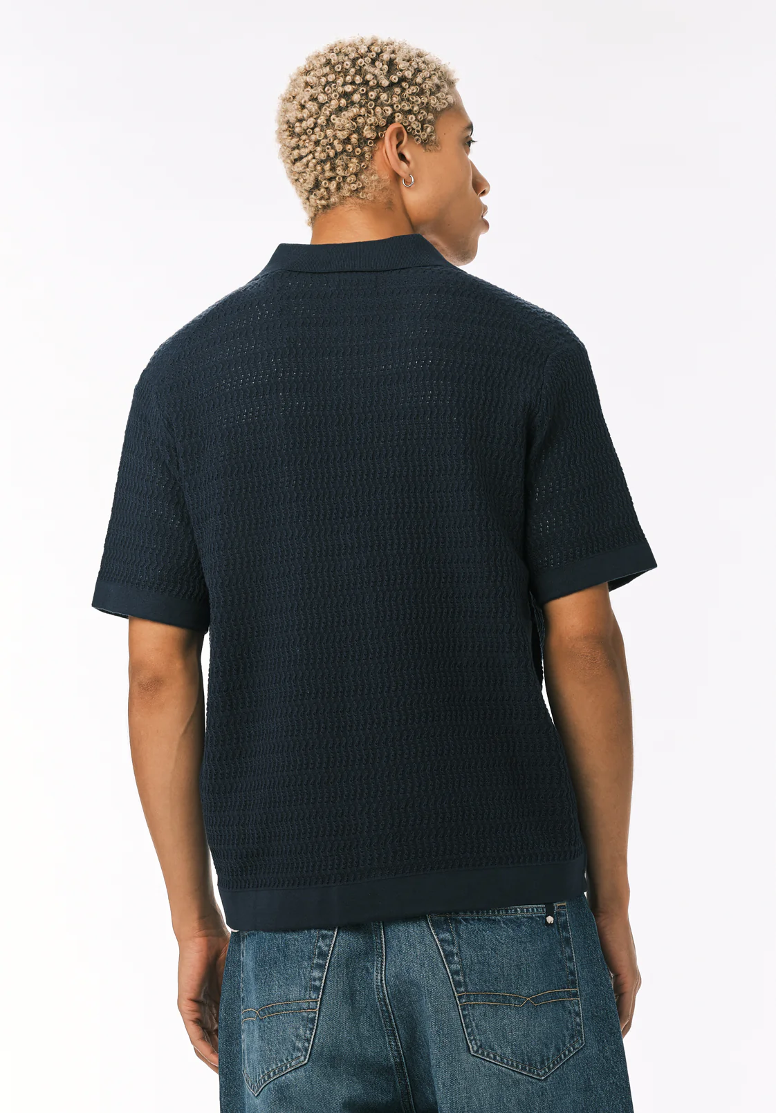 Waldir Men's Short Sleeve Sweater Shirt, Whale - BM24795 - Image 4