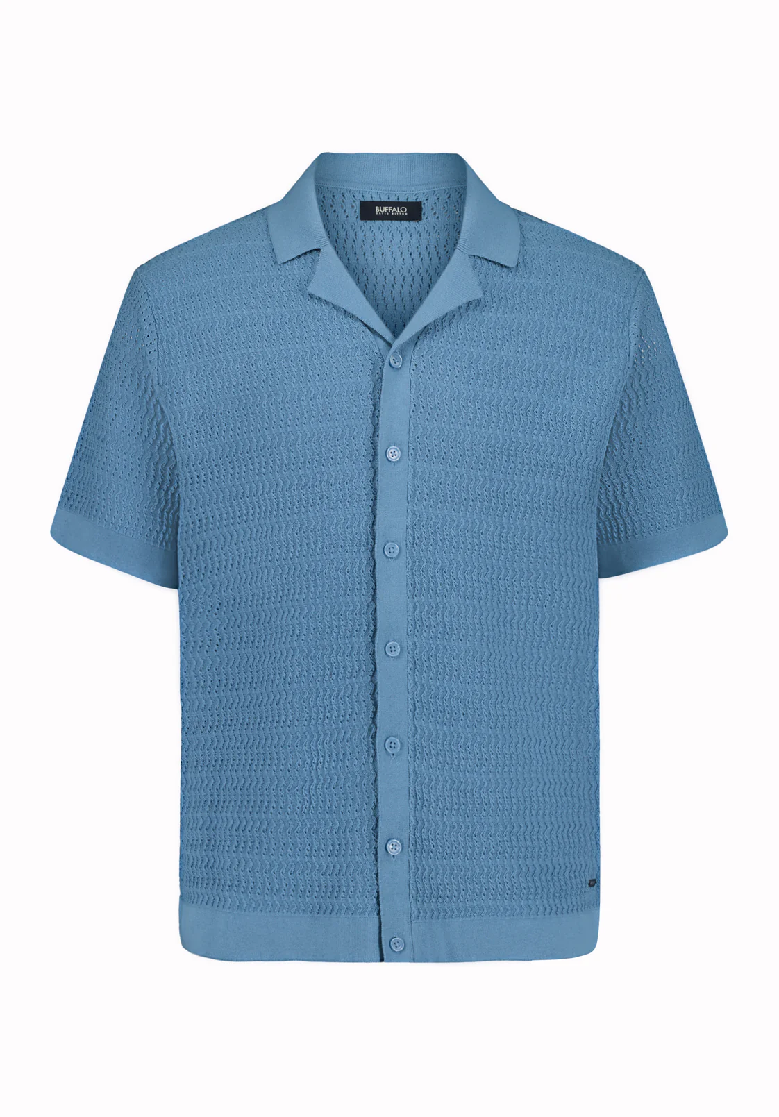 Waldir Men's Short Sleeve Sweater Shirt, Silver Lake Blue - BM24795 - Image 5