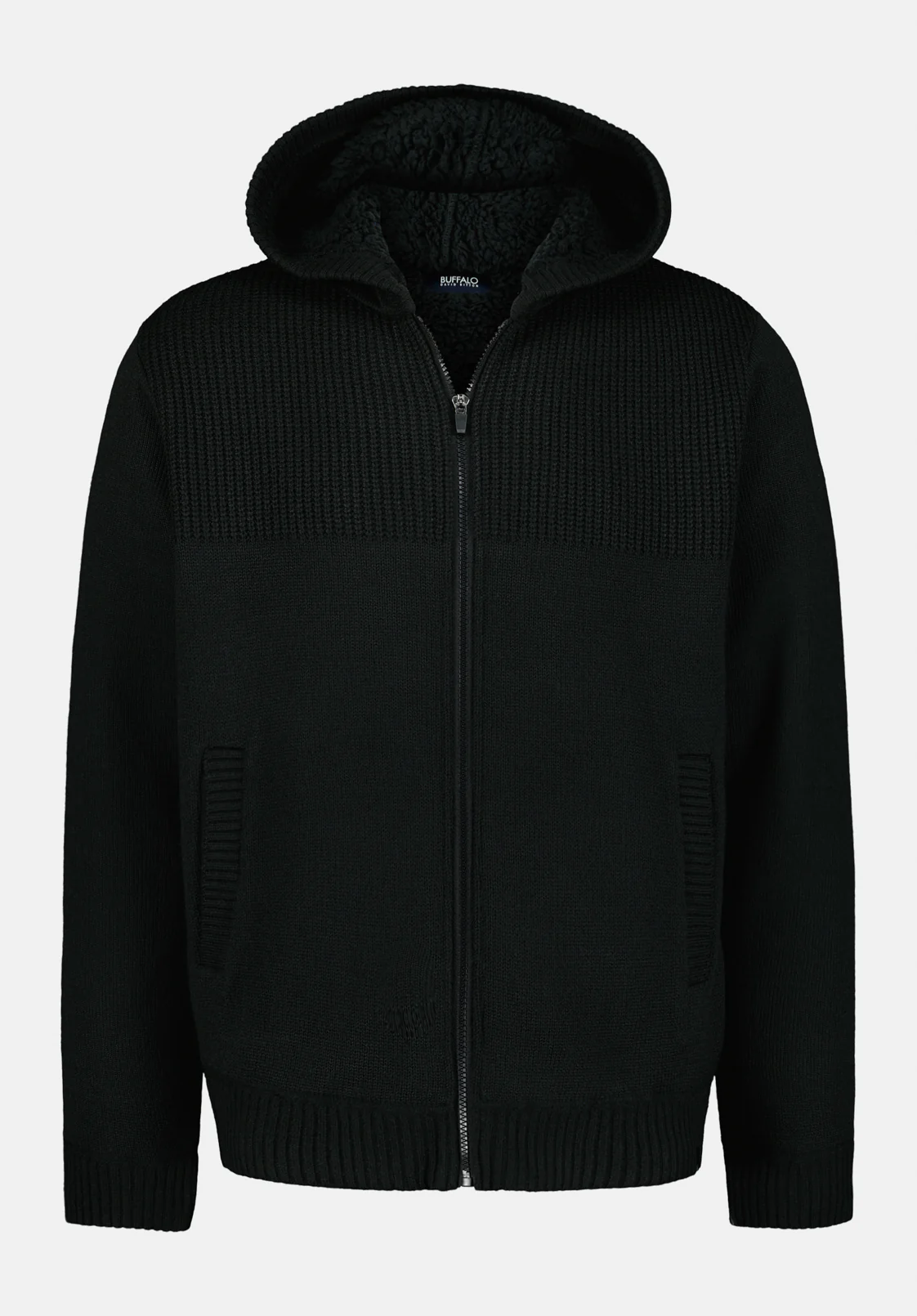 Walmick Men's Sherpa Lined Full-Zip Sweater Hoodie, Black - BM24739 - Image 5