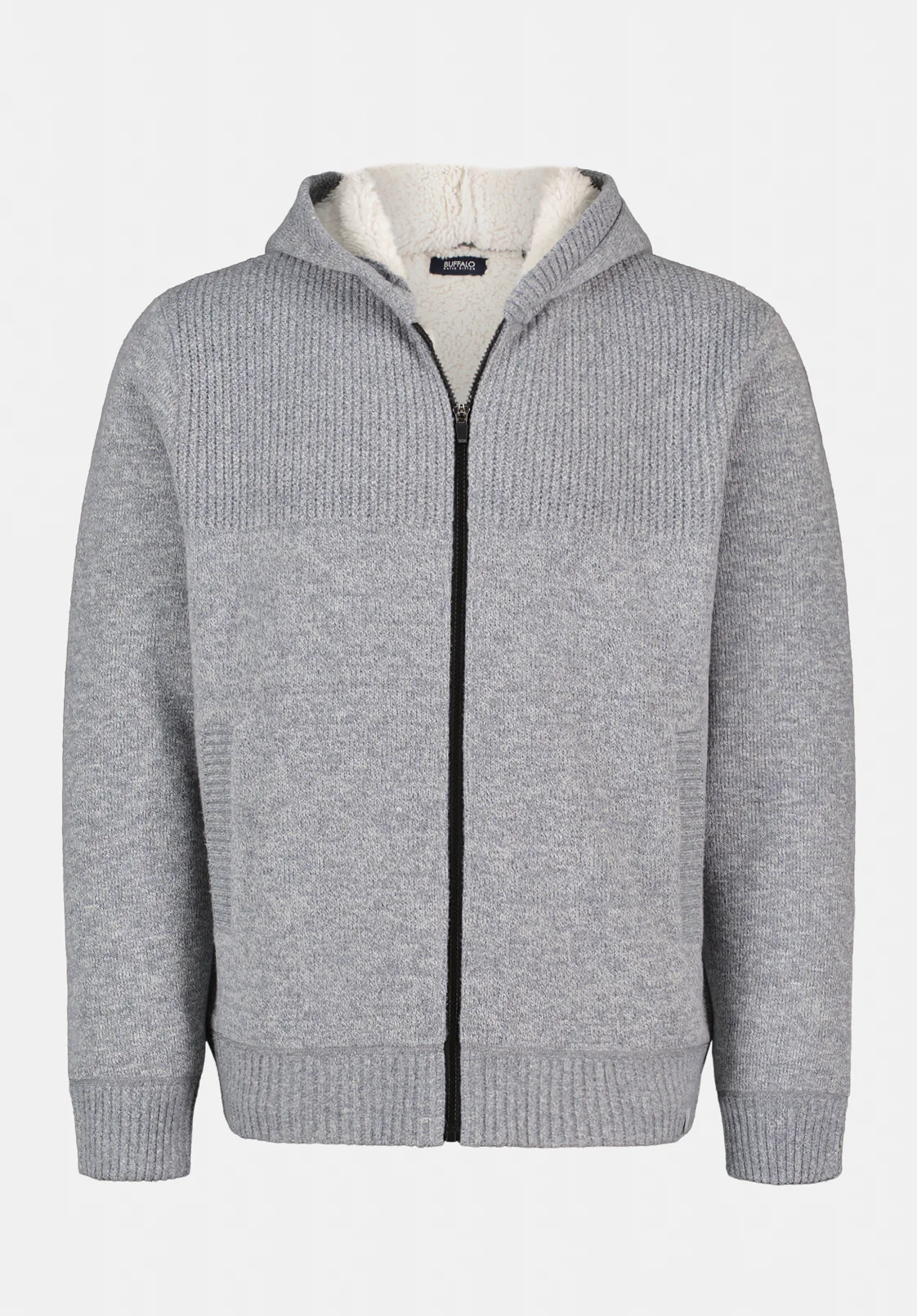 Walmick Men's Sherpa Lined Full-Zip Sweater Hoodie, Heather Grey - BM24739 - Image 5