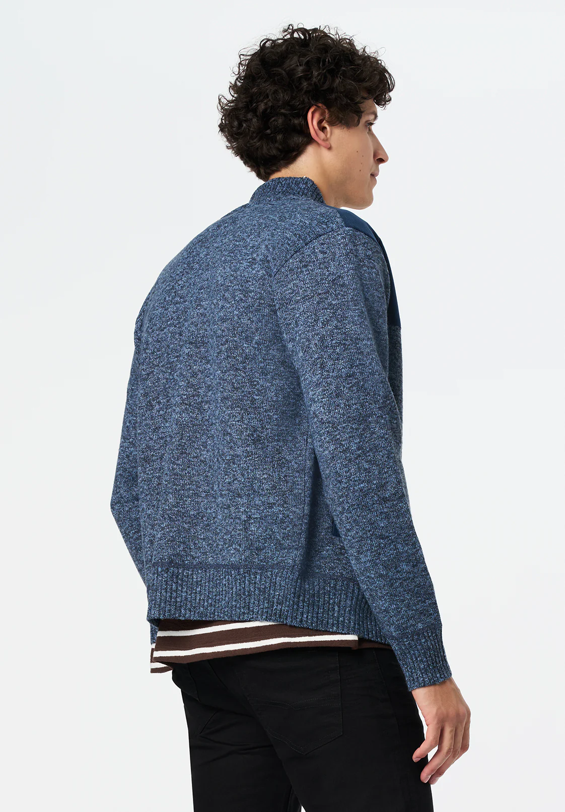 Wando Men's Lined Full-Zip Sweater, Whale - BM24747 - Image 4