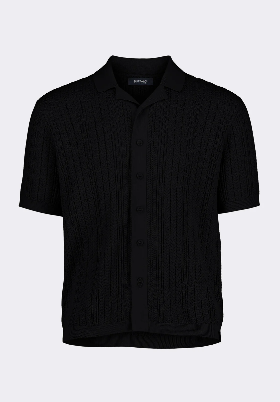 Wasko Men's Short Sleeve Sweater Shirt, Black - BM24540 - Image 6