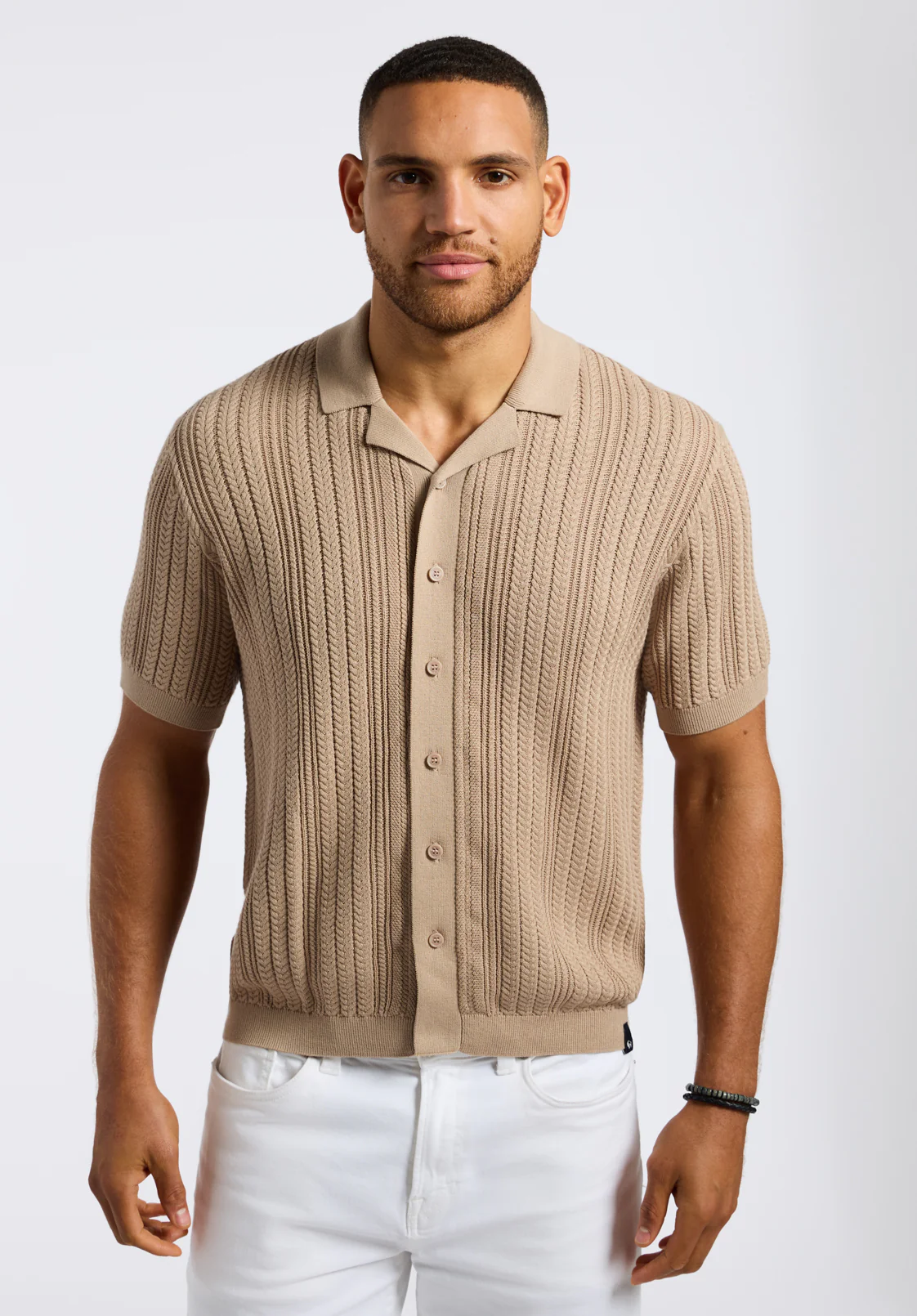 Wasko Men's Short Sleeve Sweater Shirt, Tuffet - BM24540 - Image 3