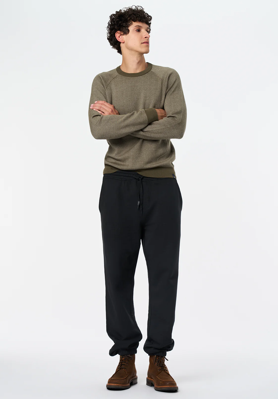 Watford Men's Textured Raglan Sweater, Fern - BM24684
