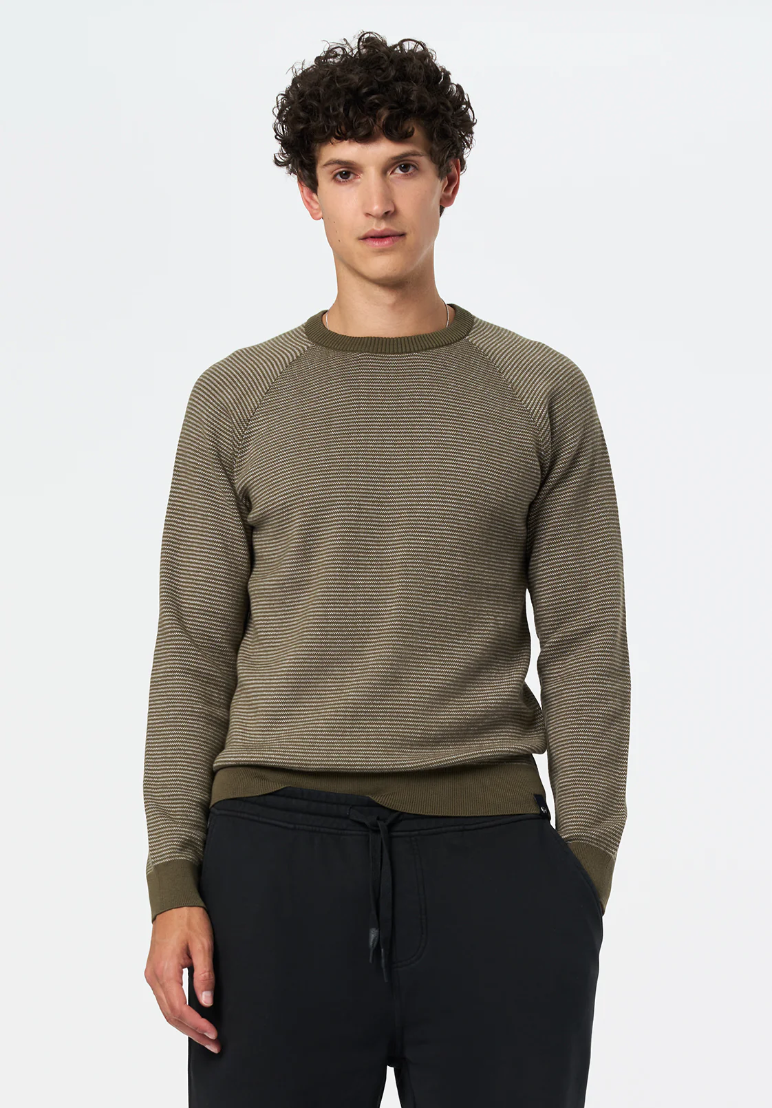 Watford Men's Textured Raglan Sweater, Fern - BM24684 - Image 2