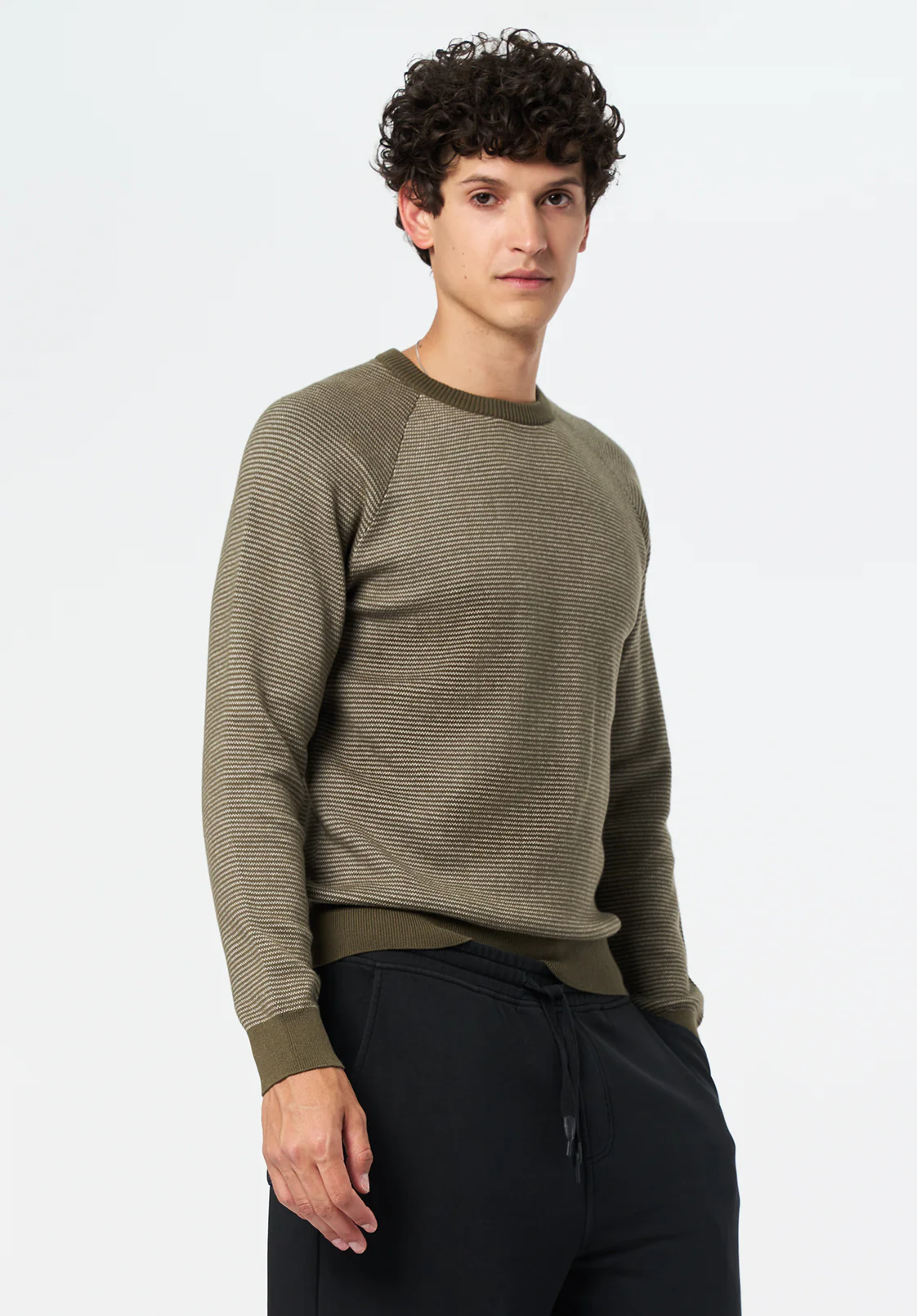 Watford Men's Textured Raglan Sweater, Fern - BM24684 - Image 3