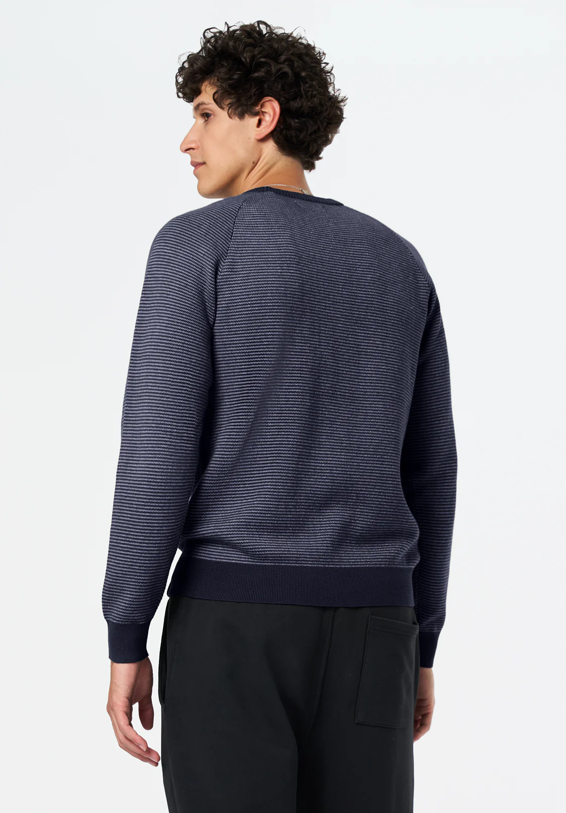 Watford Men's Textured Raglan Sweater, Whale - BM24684 - Image 4