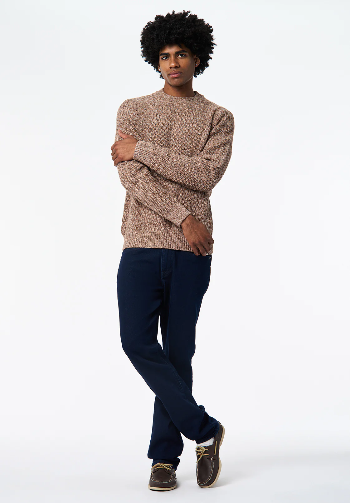 Waylon Men's Marled Sweater, Woodsmoke - BM24680