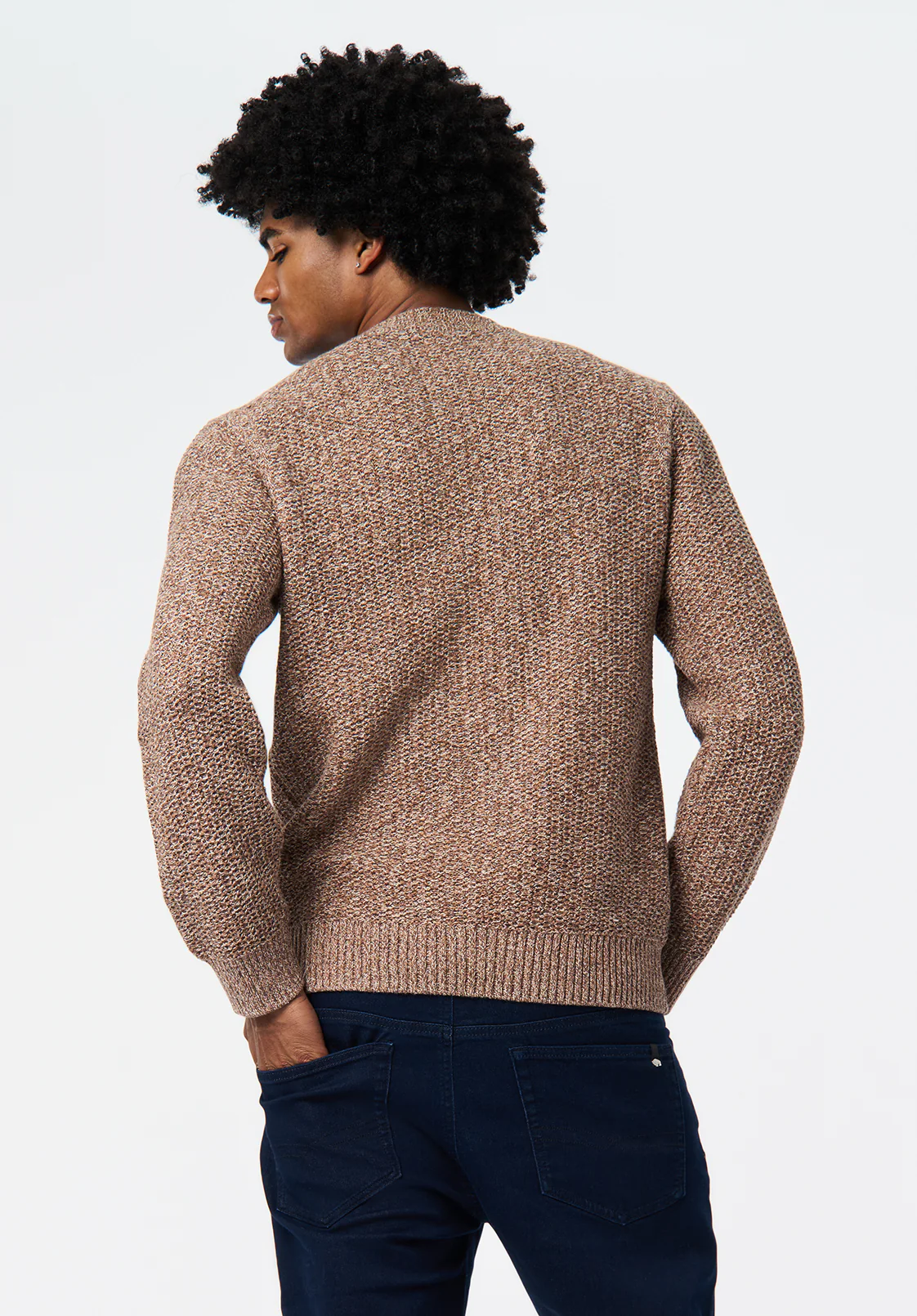 Waylon Men's Marled Sweater, Woodsmoke - BM24680 - Image 4