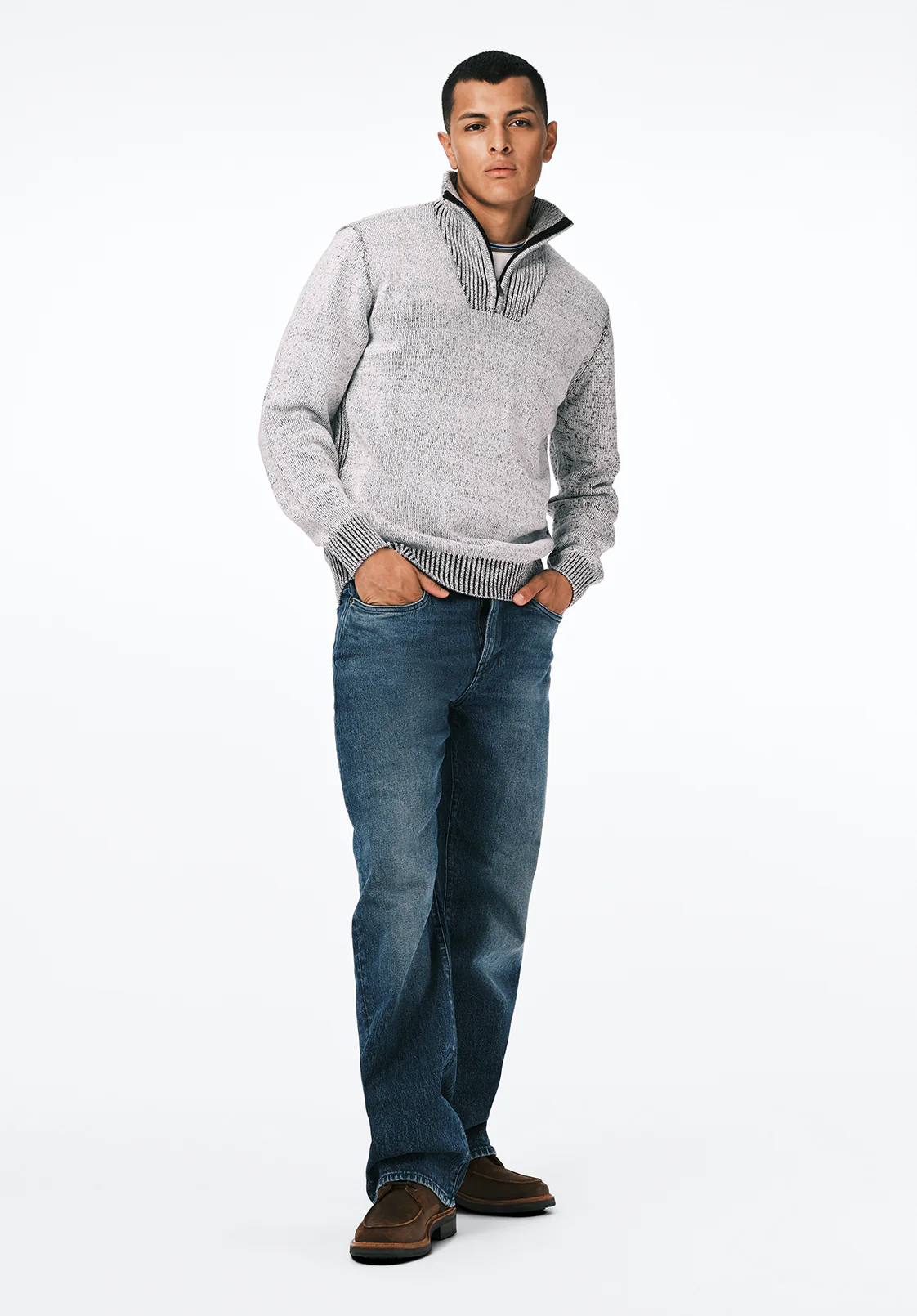 Wello Men's Ribbed Knit Quarter-Zip Sweater, Charlie - BM24738