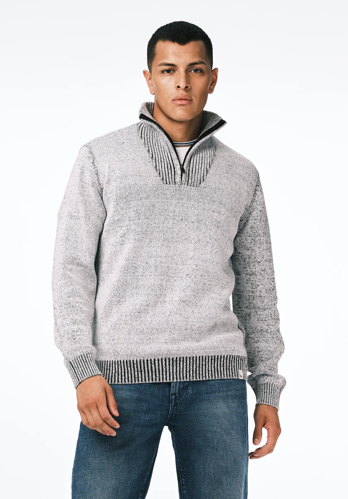 Wello Men's Ribbed Knit Quarter-Zip Sweater, Charlie - BM24738 - Image 2
