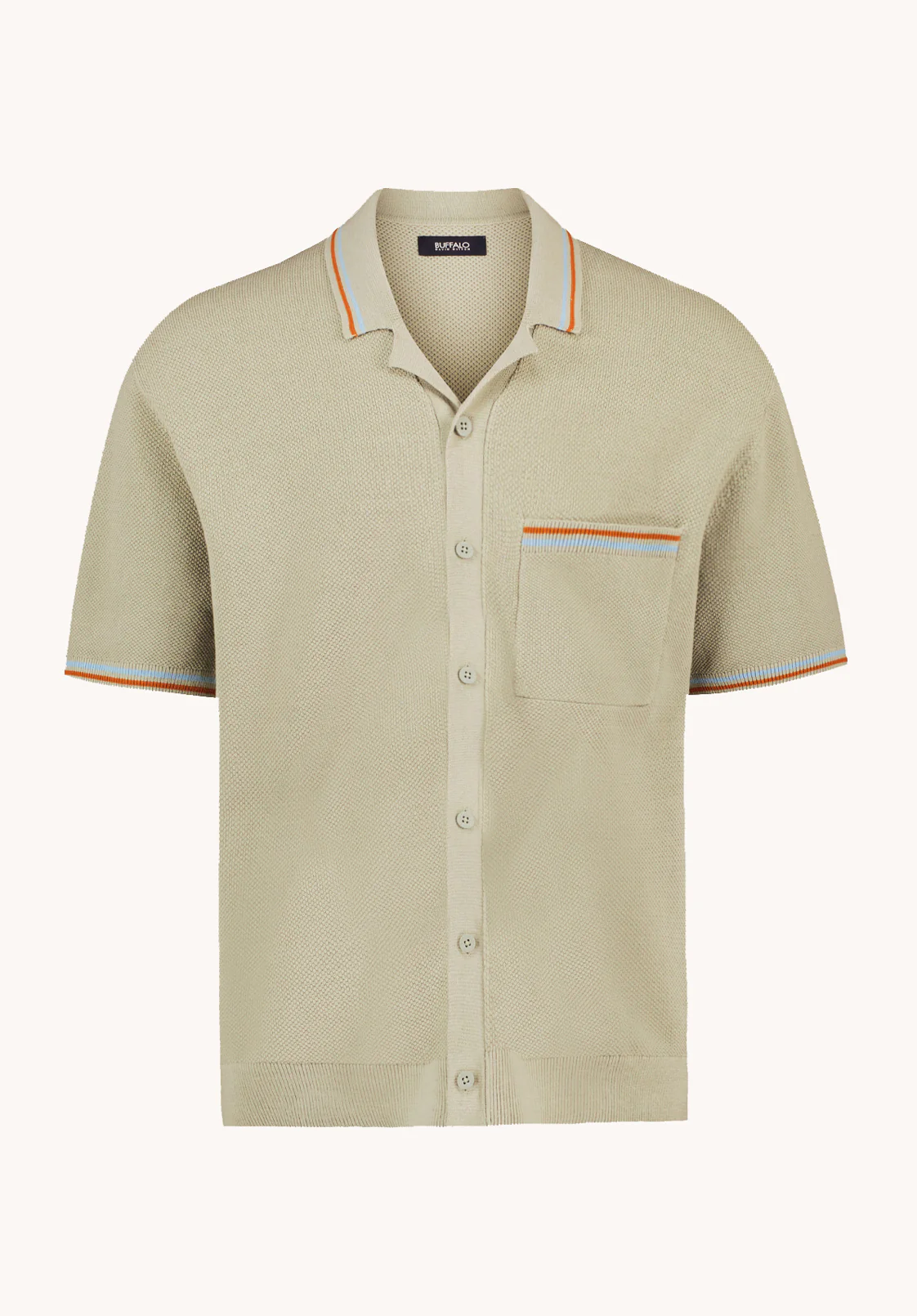 Wilra Men's Short Sleeve Sweater Shirt, Sage Green - BM24879 - Image 6