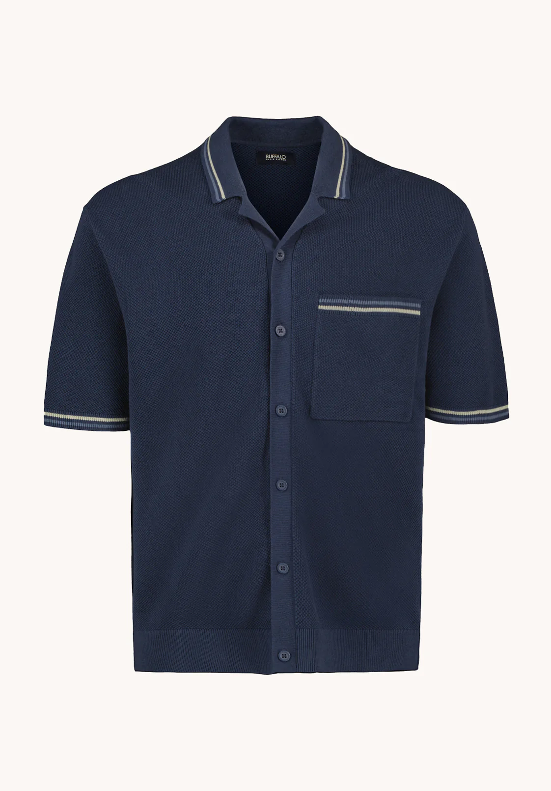 Wilra Men's Short Sleeve Sweater Shirt, Whale - BM24879 - Image 6