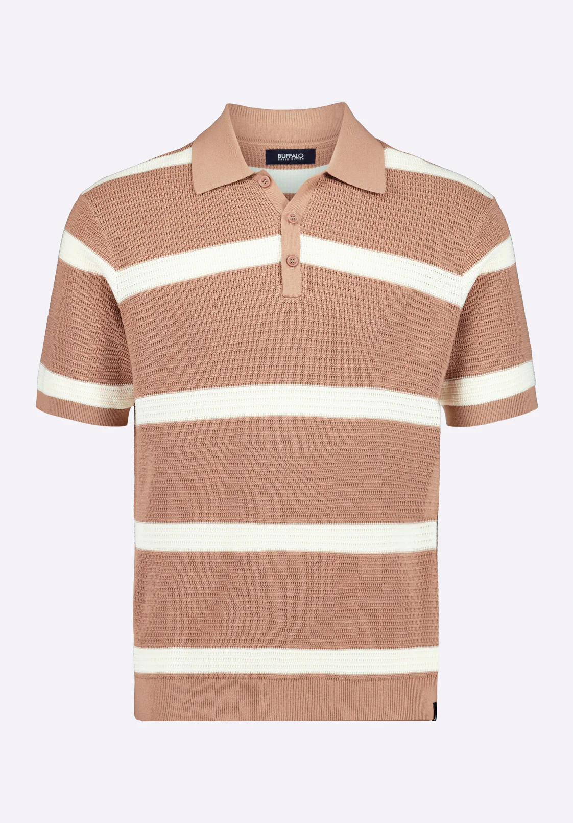 Winder Men's Short Sleeve Striped Sweater Polo, Woodsmoke - BM24549 - Image 6