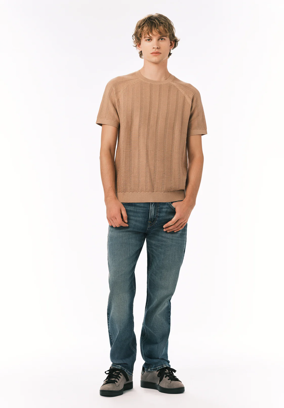 Wipped Men's Short Sleeve Sweater Tee, Roebuck - BM24874